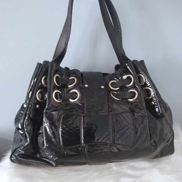 Jimmy Choo Ramona patent leather shoulder bag w/COA EUC - Picture 6 of 11